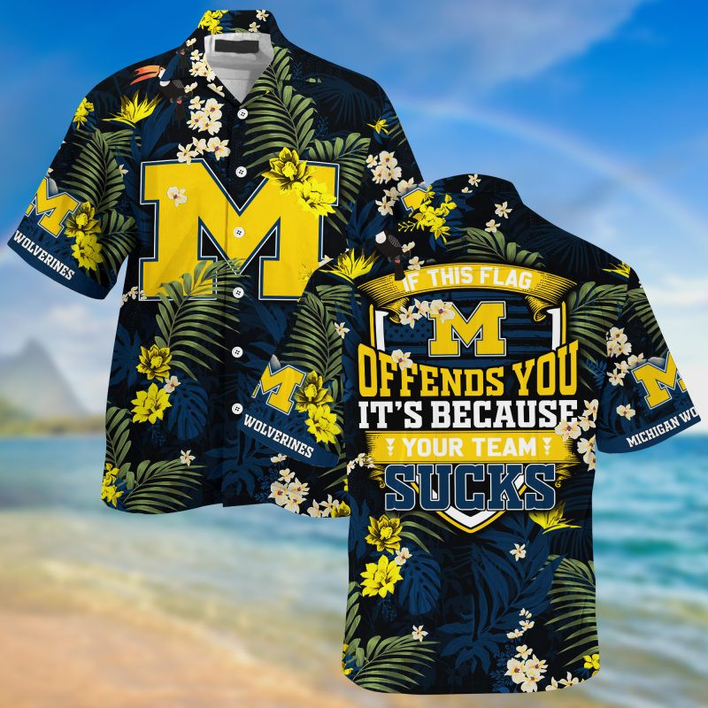 Michigan Wolverines NCAA Summer – Hawaii Shirt For This Season – Gift For Sport Lovers With Tropical Patterns