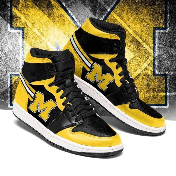 Michigan Wolverines NCAA Team Sneakers Gift For Fans High Top Air Jordan Sneaker, Air Jordan Hightop