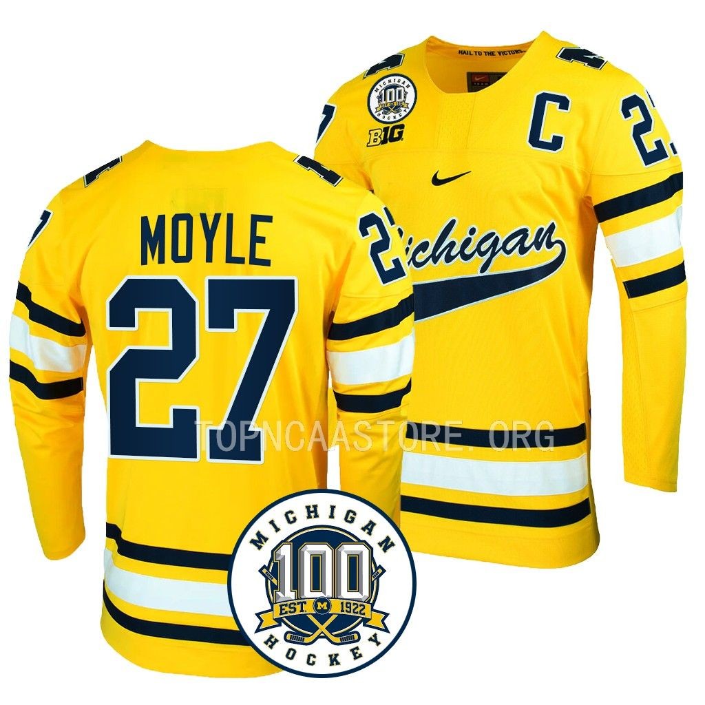 Michigan Wolverines Nolan Moyle 100th Anniversary Maize #27 Jersey