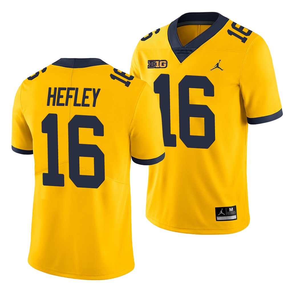 Michigan Wolverines Ren Hefley Yellow Game Men's College Jersey