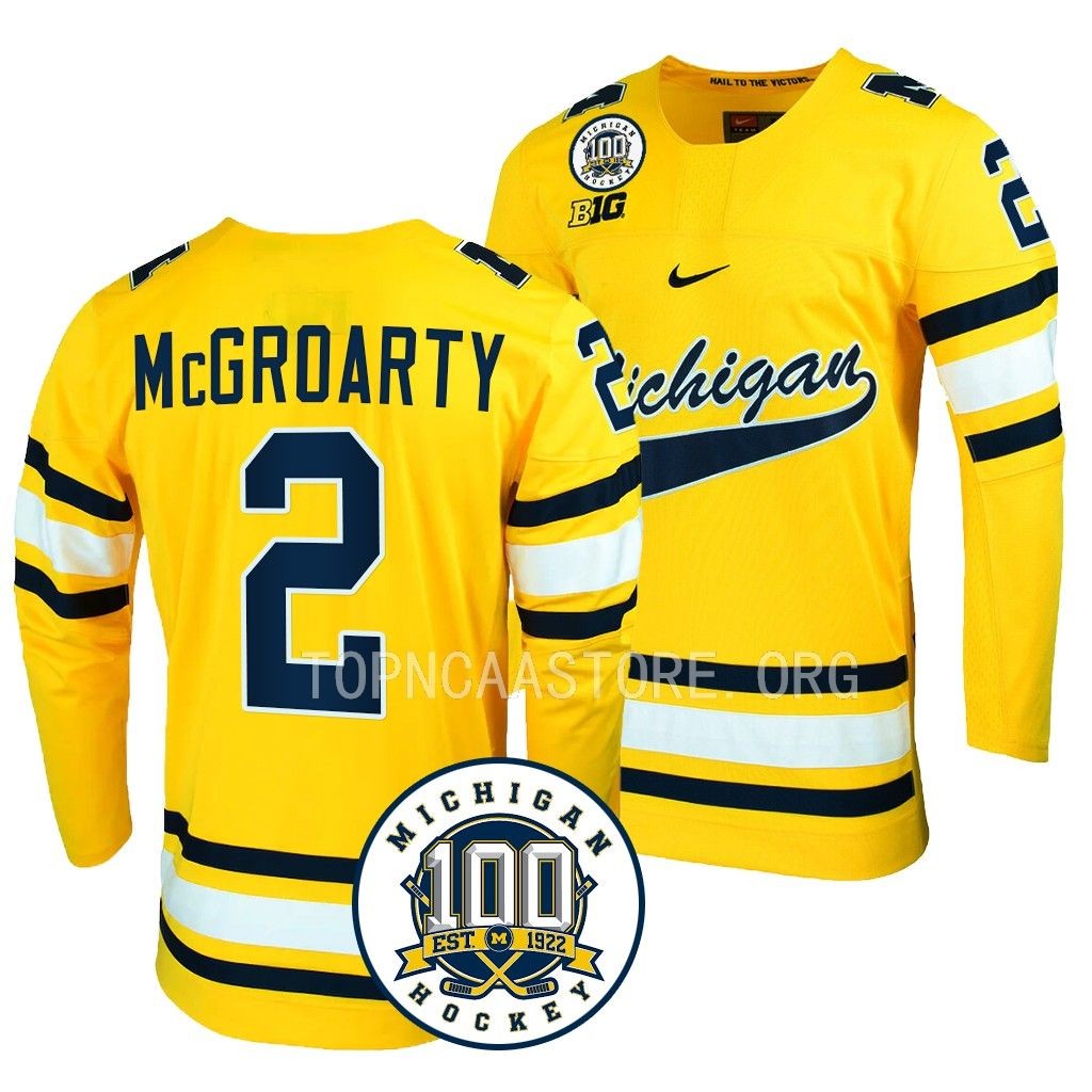 Michigan Wolverines Rutger McGroarty 100th Anniversary Maize #2 Jersey