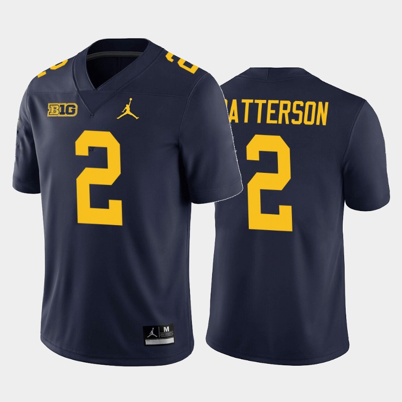 Michigan Wolverines Shea Patterson Navy Home Game Jersey College