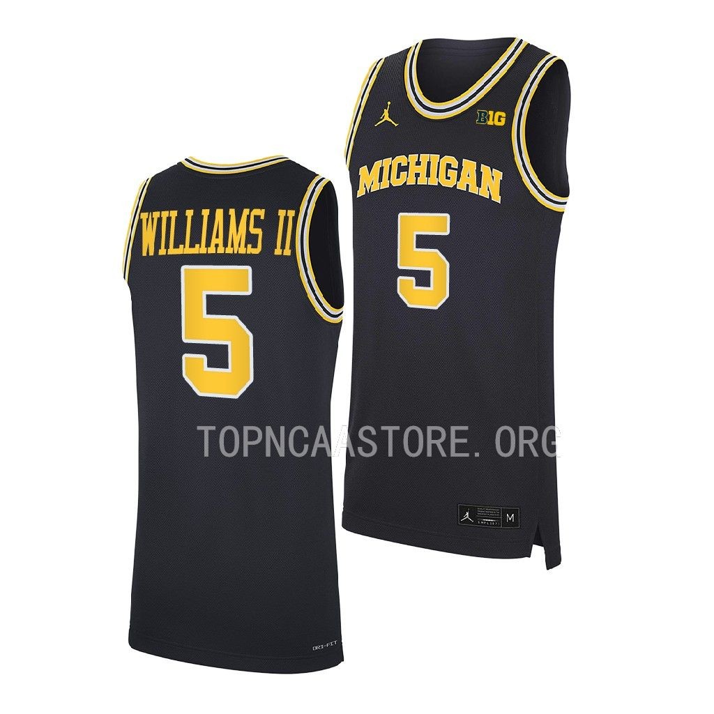 Michigan Wolverines Terrance Williams II Navy #5 Jersey 2022-23 NCAA