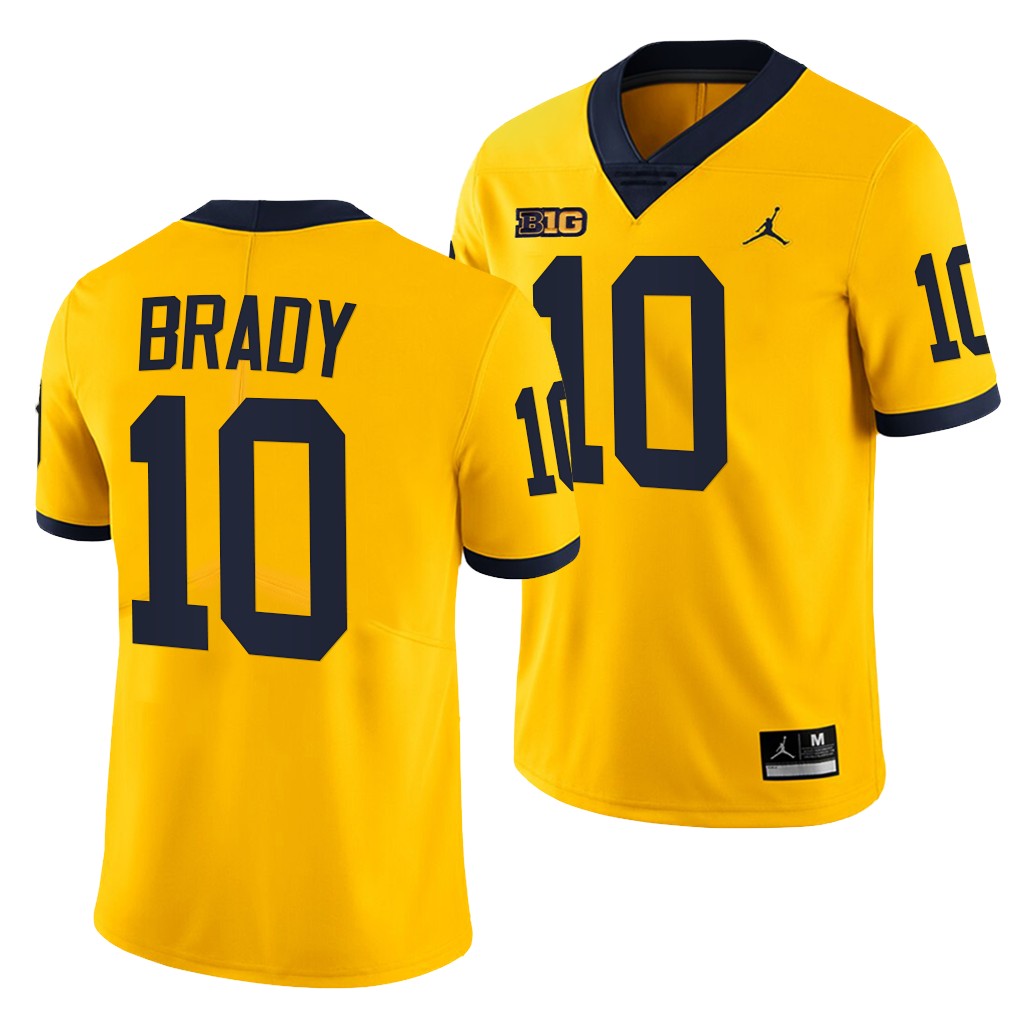 Michigan Wolverines Tom Brady 10 Maize NFL Alumni MVP Limited Jersey Men