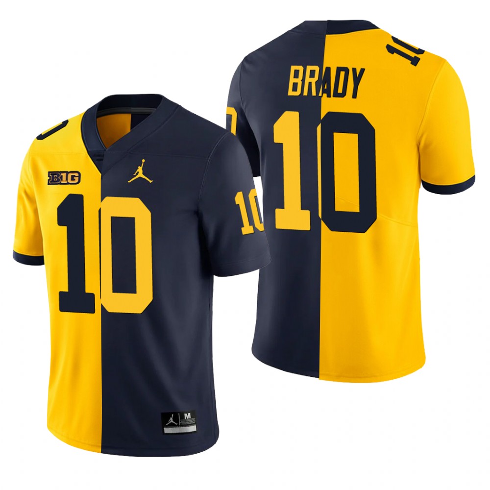 Michigan Wolverines Tom Brady Maize Blue College Game Split - Men's