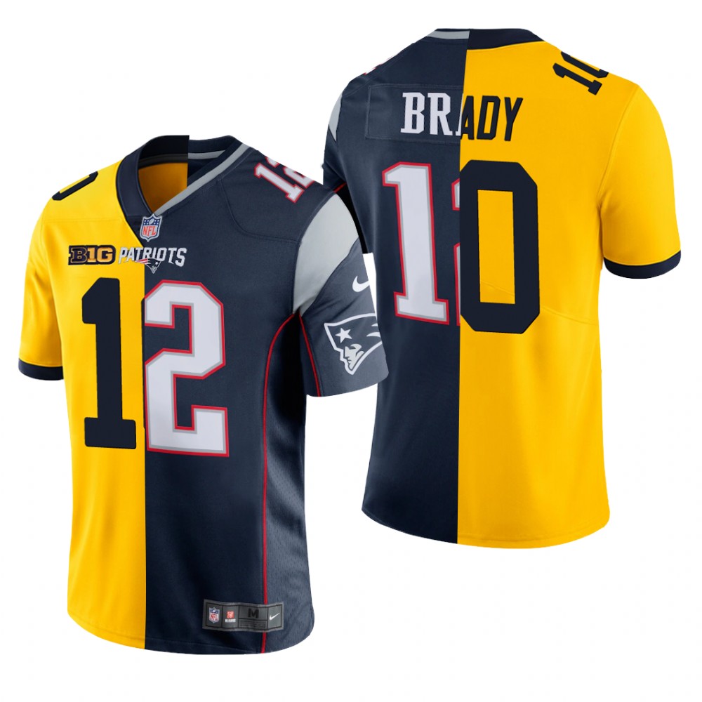 Michigan Wolverines Tom Brady Maize Navy College Game Split - Men's