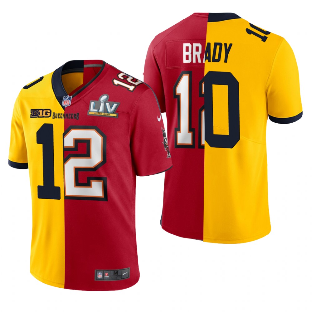 Michigan Wolverines Tom Brady Maize Red College Game Split - Men's