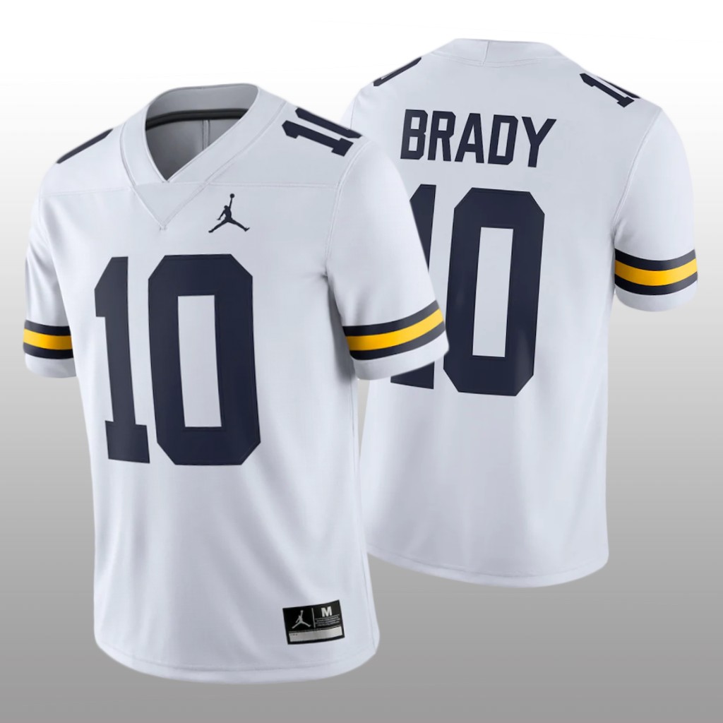Michigan Wolverines Tom Brady White Player Jersey Alumni Game - Men's