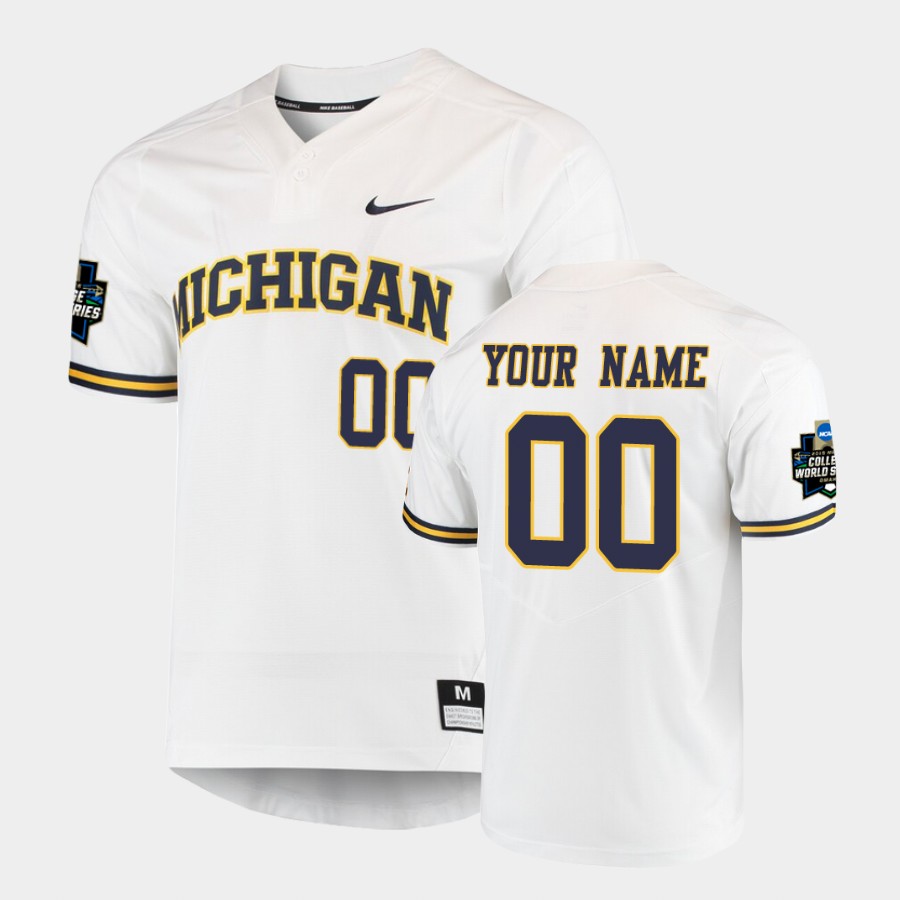 Michigan Wolverines White 2019 NCAA College World Series Custom Jersey