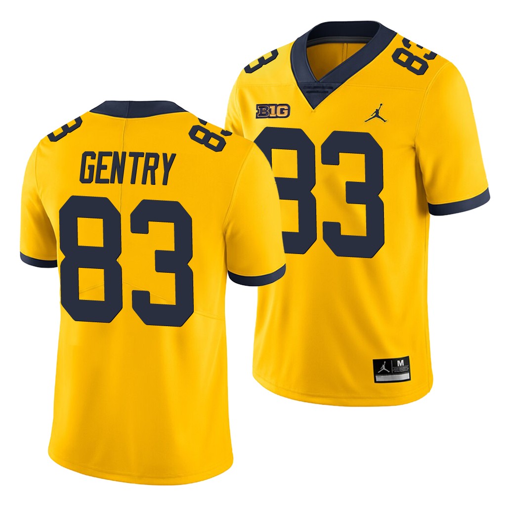 Michigan Wolverines Zach Gentry Yellow Game Men's College Jersey