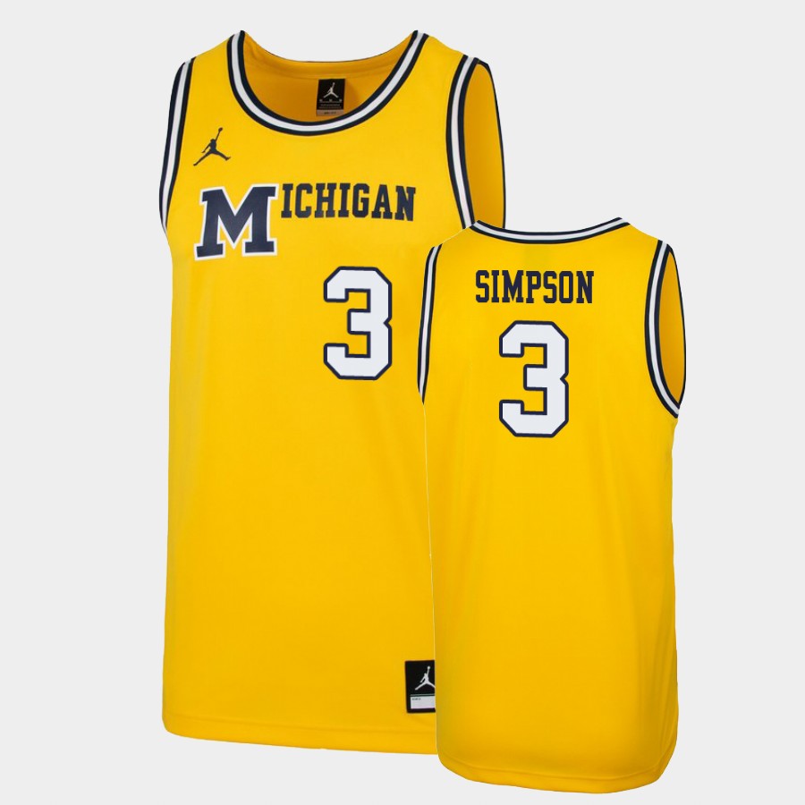 Michigan Wolverines Zavier Simpson Maize 1989 Throwback College Jersey