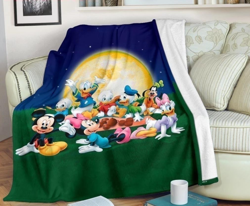 Mickey And Donald Picnic Disney Sherpa Blanket Cozy Blanket Fleece Blanket