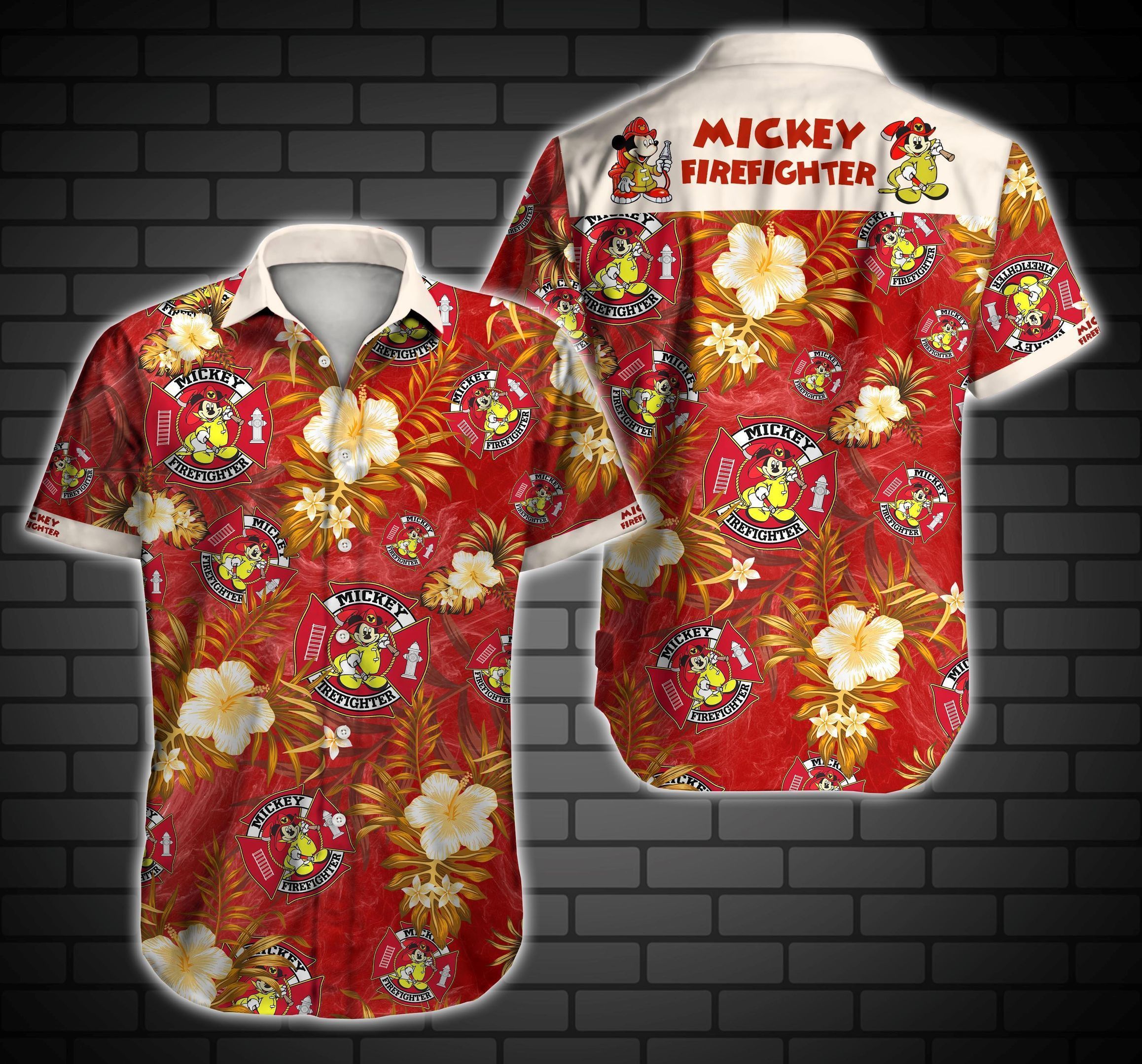 Mickey Firefighter Hawaii Shirt