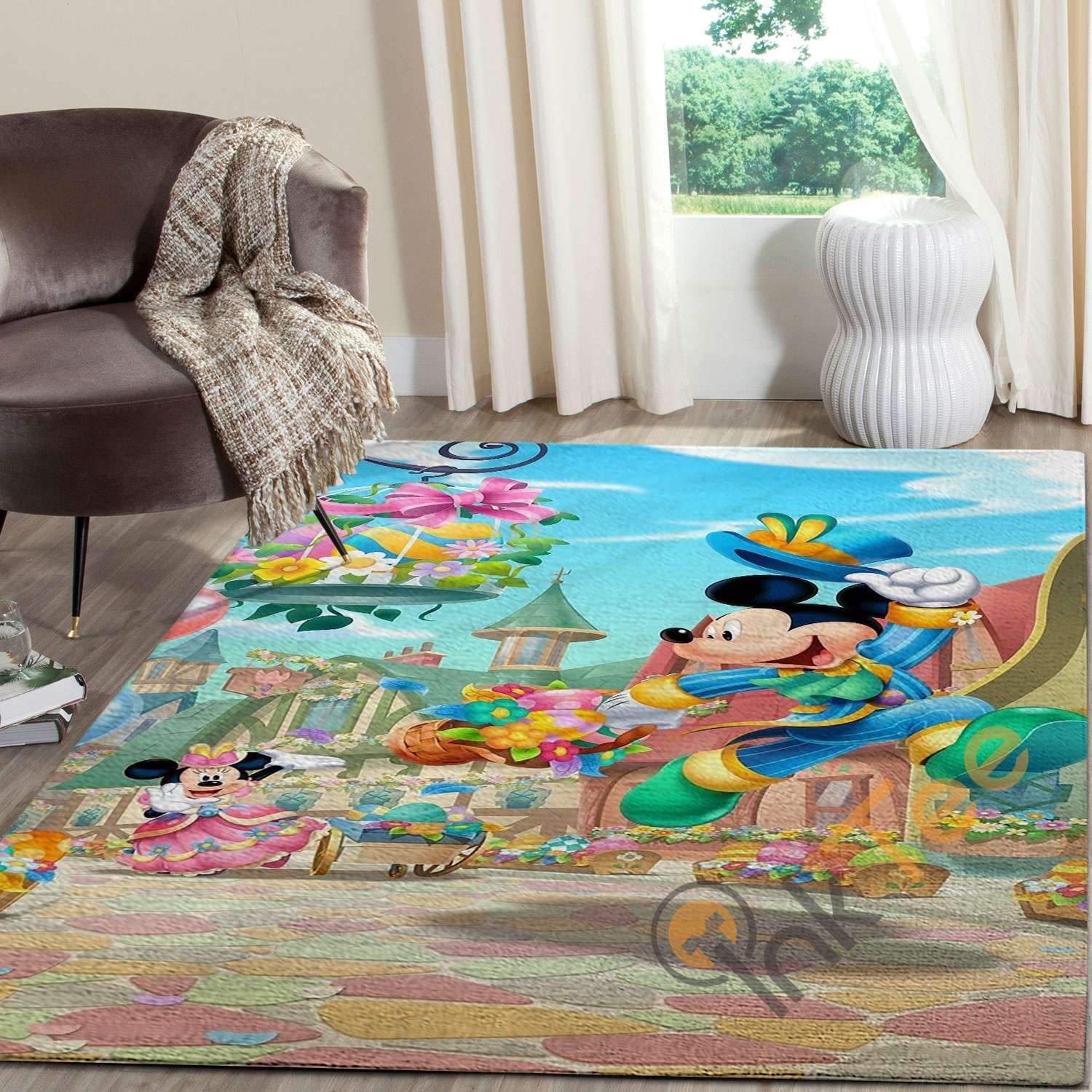 Mickey Mouse And Minnie Mouse Rectangle Rug