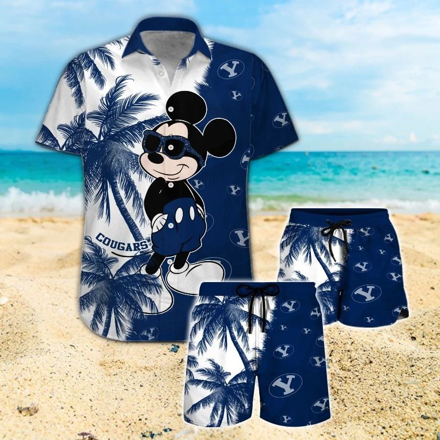 Mickey Mouse Byu Cougars hawaiian shirt and beach