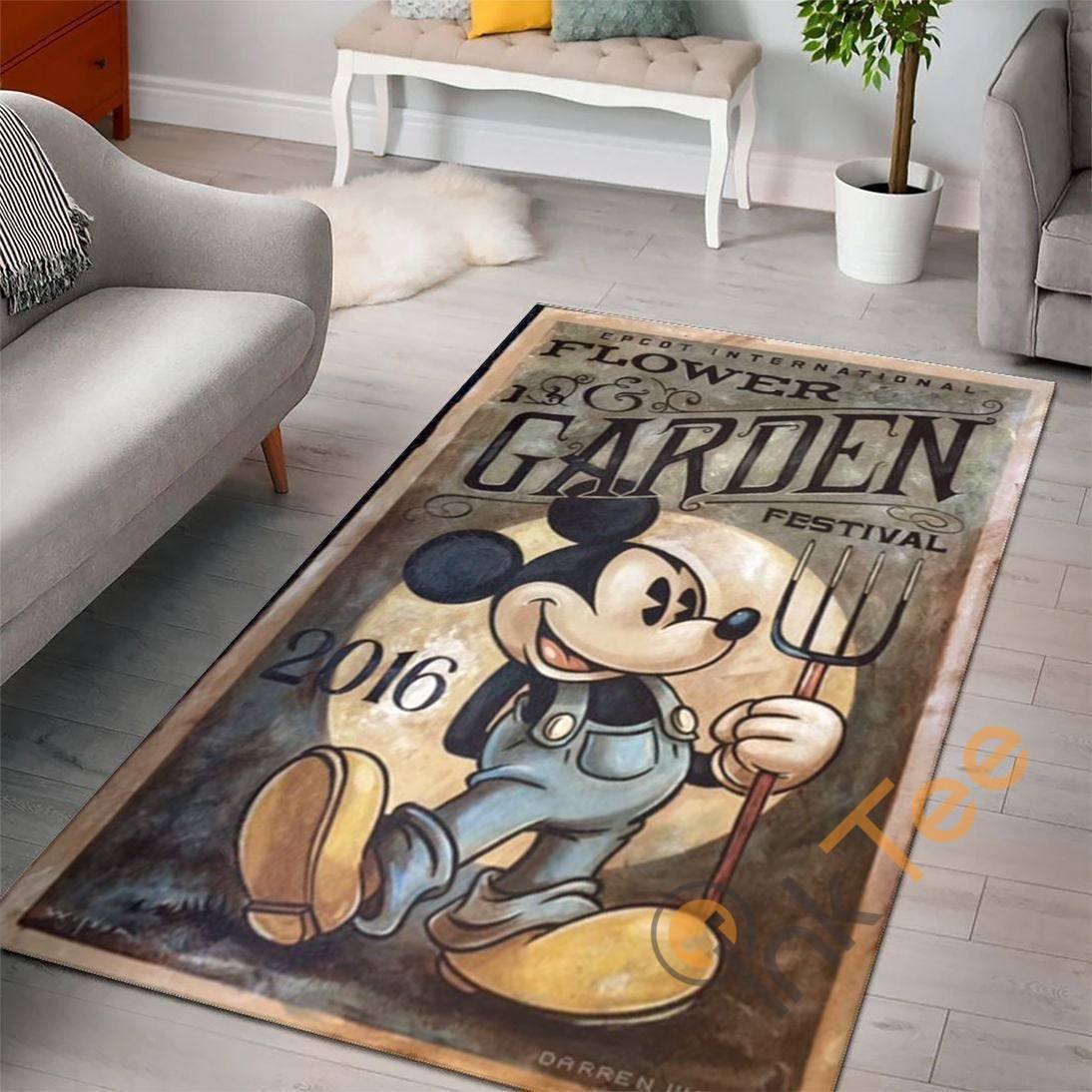 Mickey Mouse Disney Movies Living Room Floor Designer Inspired Christmas Lover Rectangle Rug
