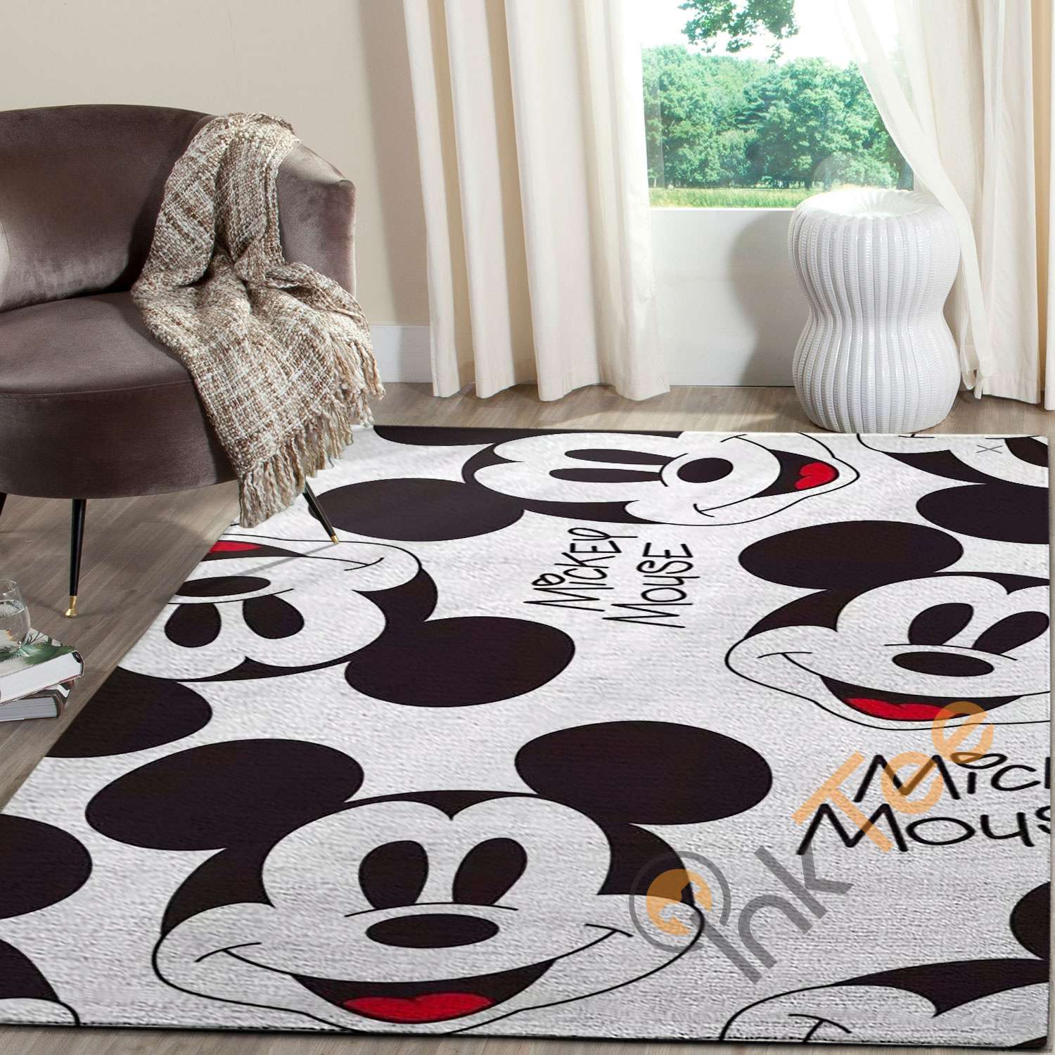 Mickey Mouse Face Rectangle Rug