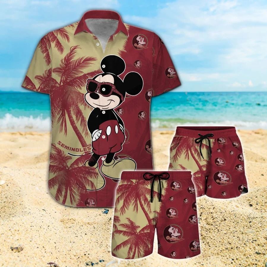Mickey Mouse Florida State Seminoles hawaiian shirt and beach