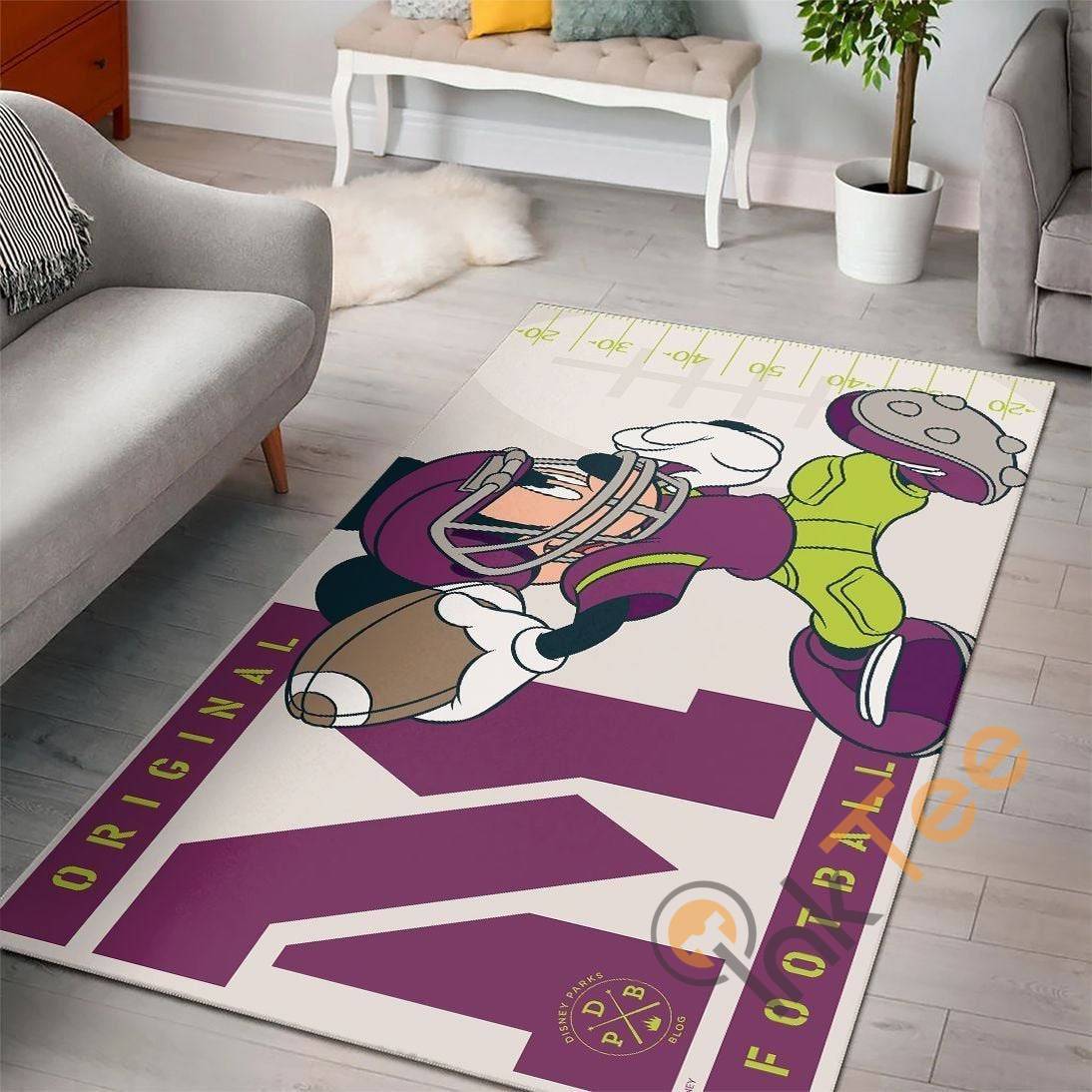 Mickey Mouse Football Disney Movies Rectangular Rectangle Rug
