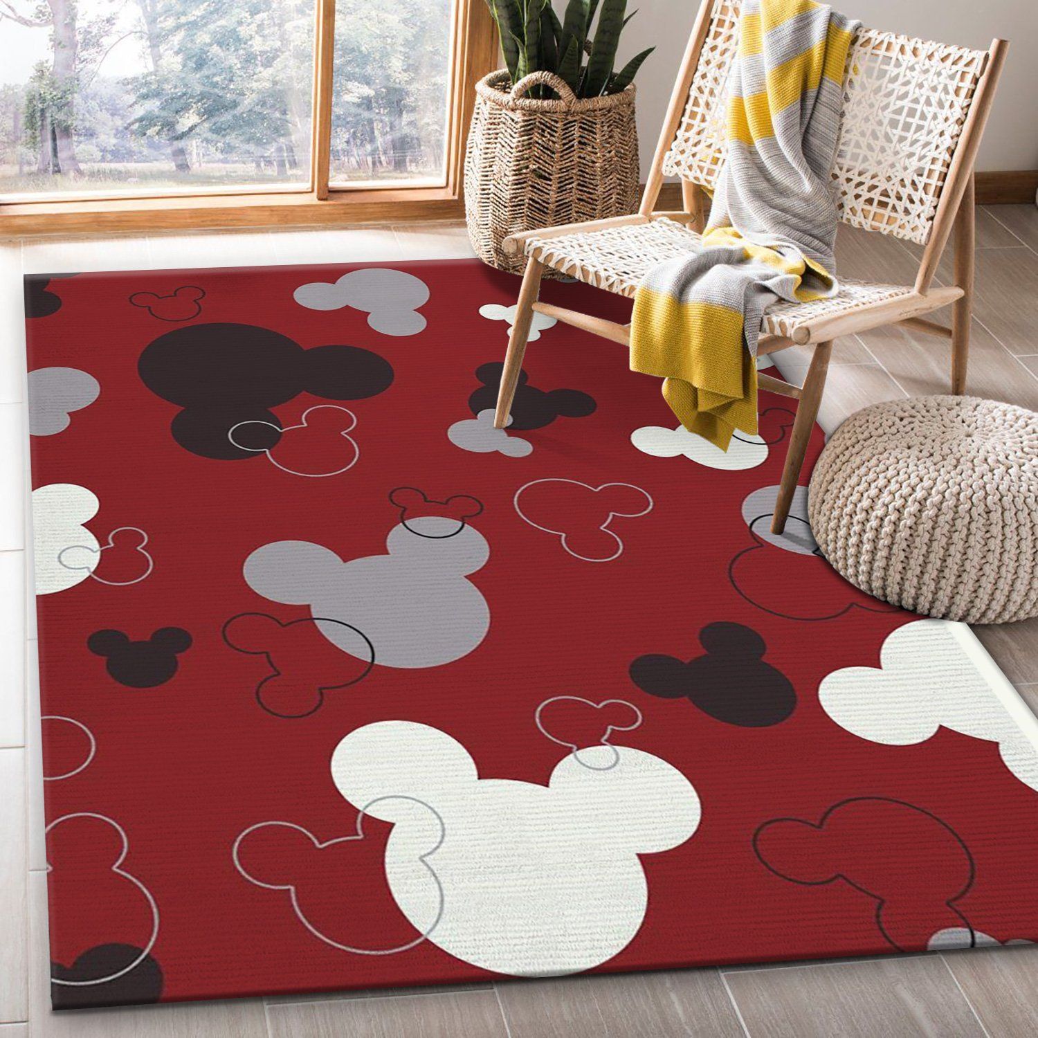 Mickey Mouse Head Rectangle Rug – Custom Size And Printing
