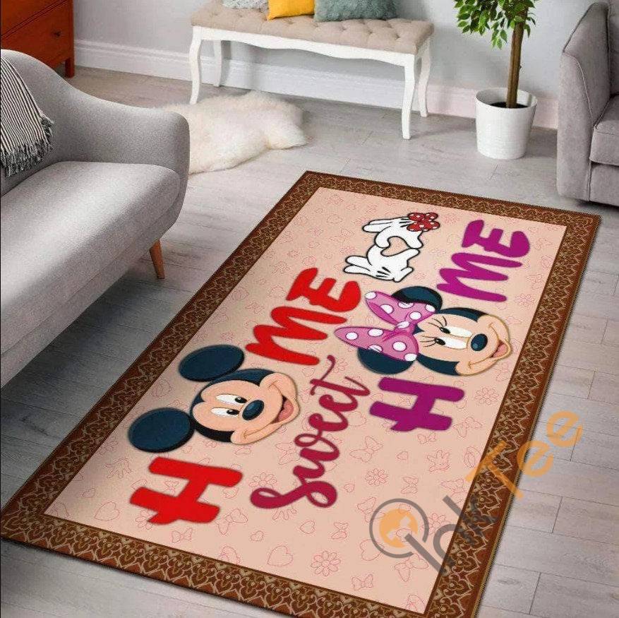 Mickey Mouse Home Sweet For Living Room Bedroom Kitchen Disney Lover Cute Carpet Rectangle Rug