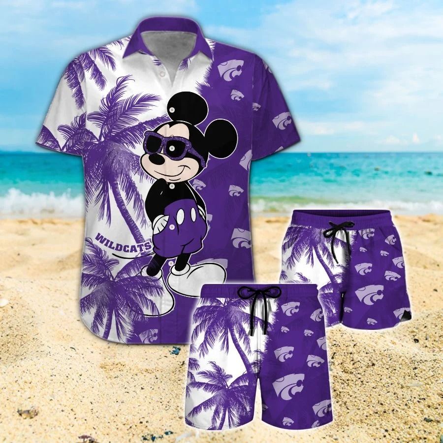 Mickey Mouse Kansas State Wildcats hawaiian shirt and beach