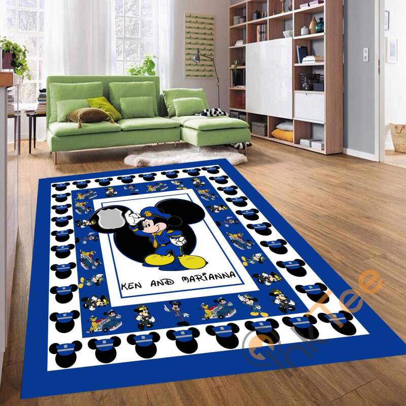 Mickey Mouse Ken And Marianna Personalized Carpet Bedroom Disney Lover Rectangle Rug