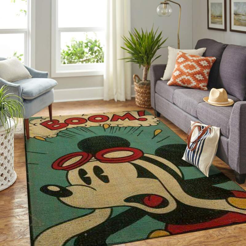 Mickey Mouse Living Room Area Rectangle Rug