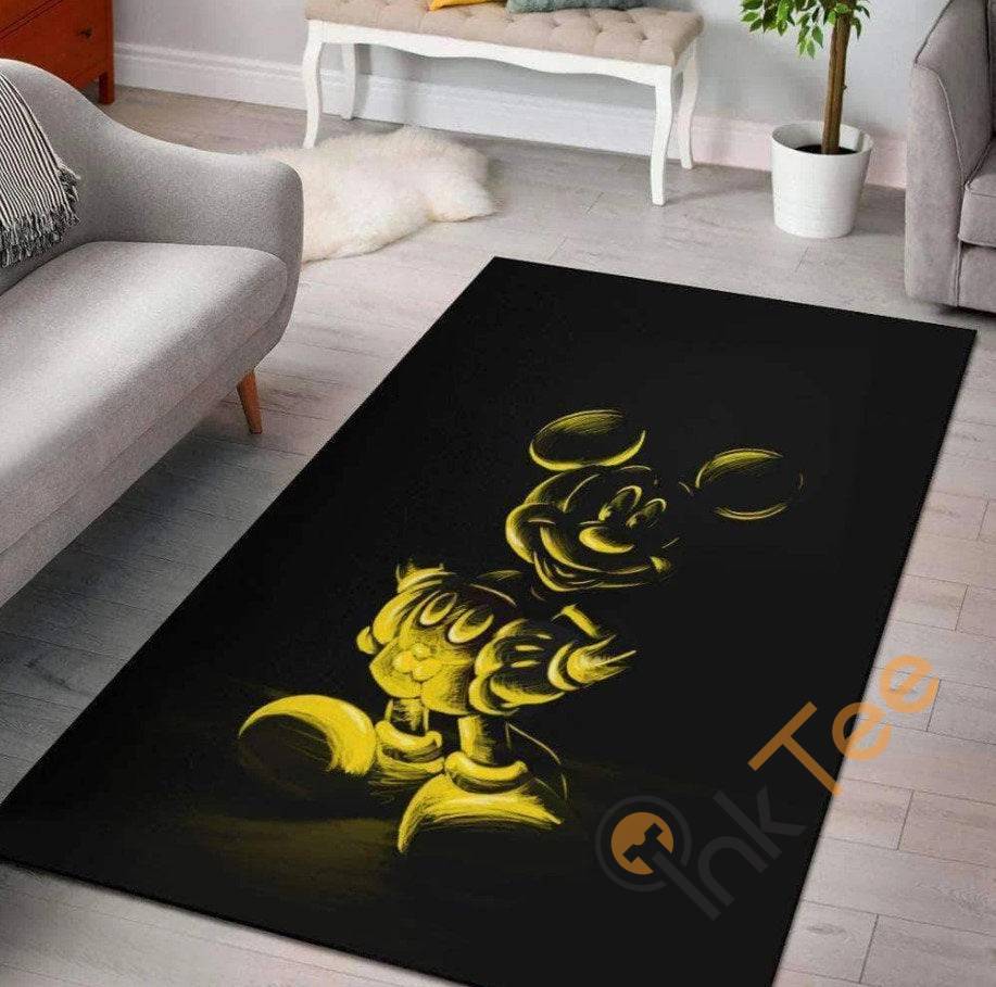 Mickey Mouse Night Light Disney Glowing Carpet Gift For Lovers Rectangle Rug