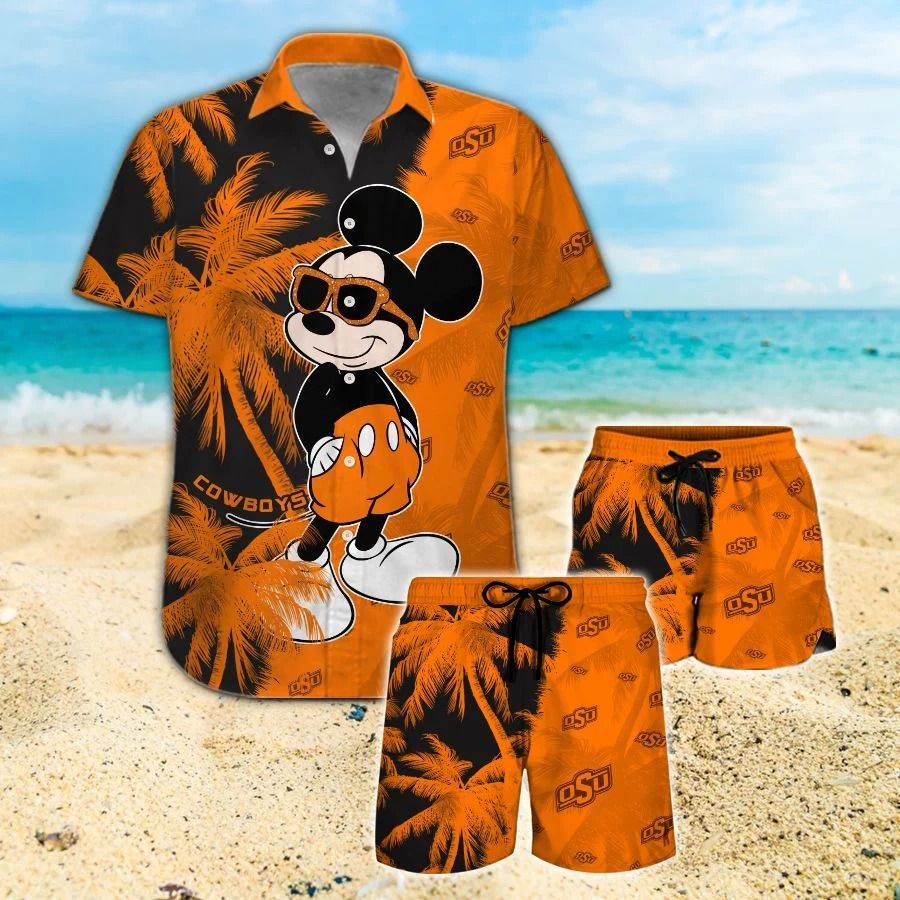 Mickey Mouse Oklahoma State Cowboys hawaiian shirt and beach