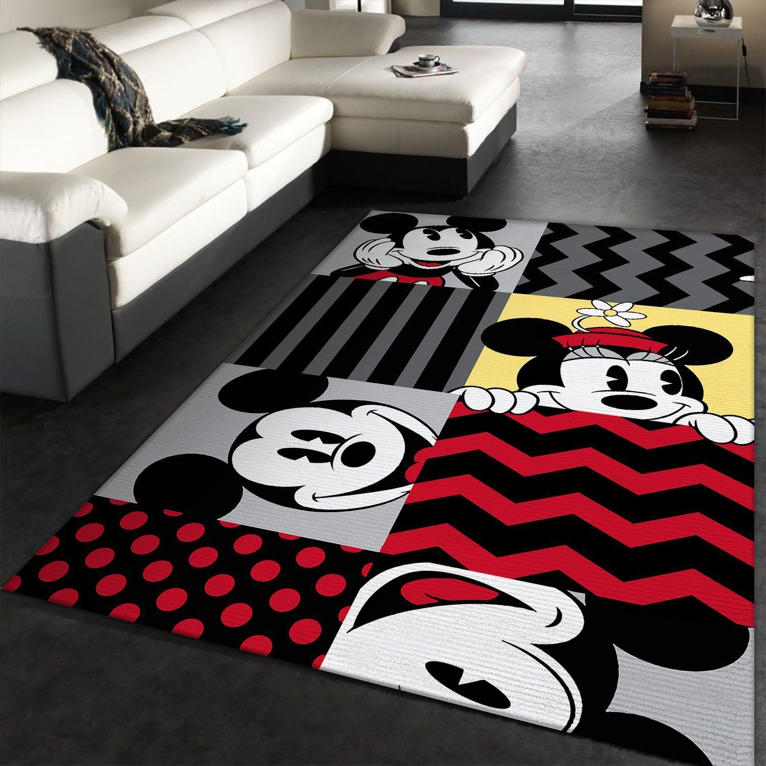 Mickey Mouse Pattern Rectangle Rug – Custom Size And Printing