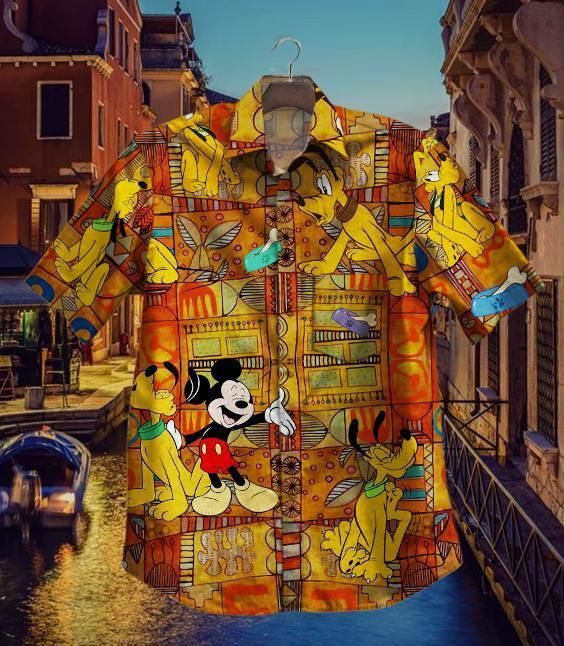 Mickey Mouse Pluto Dog Hawaiian Shirt 3D