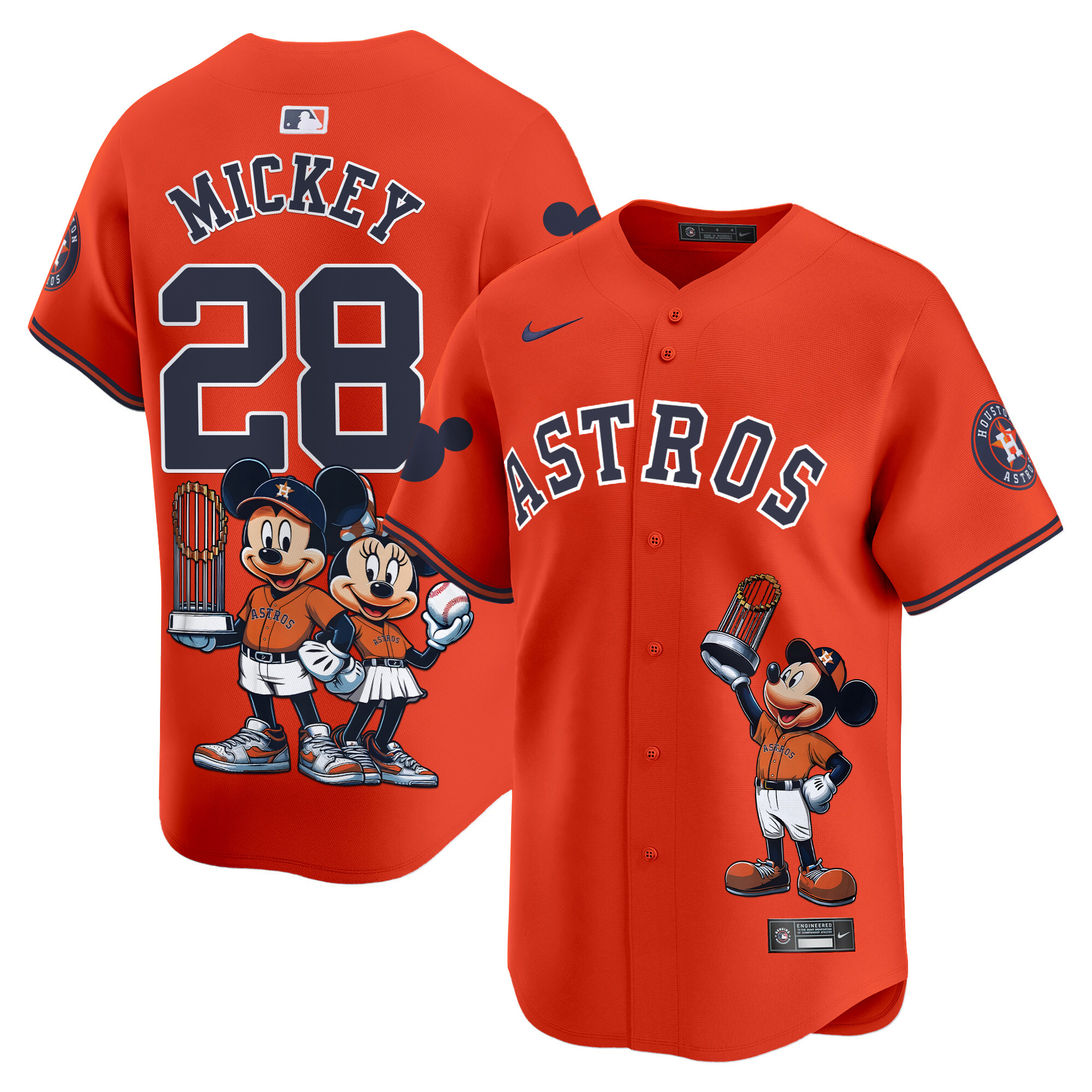 MickeyUnisex Houston Astros Mickey Houston Vapor Premier Limited Orange Jersey - Printed