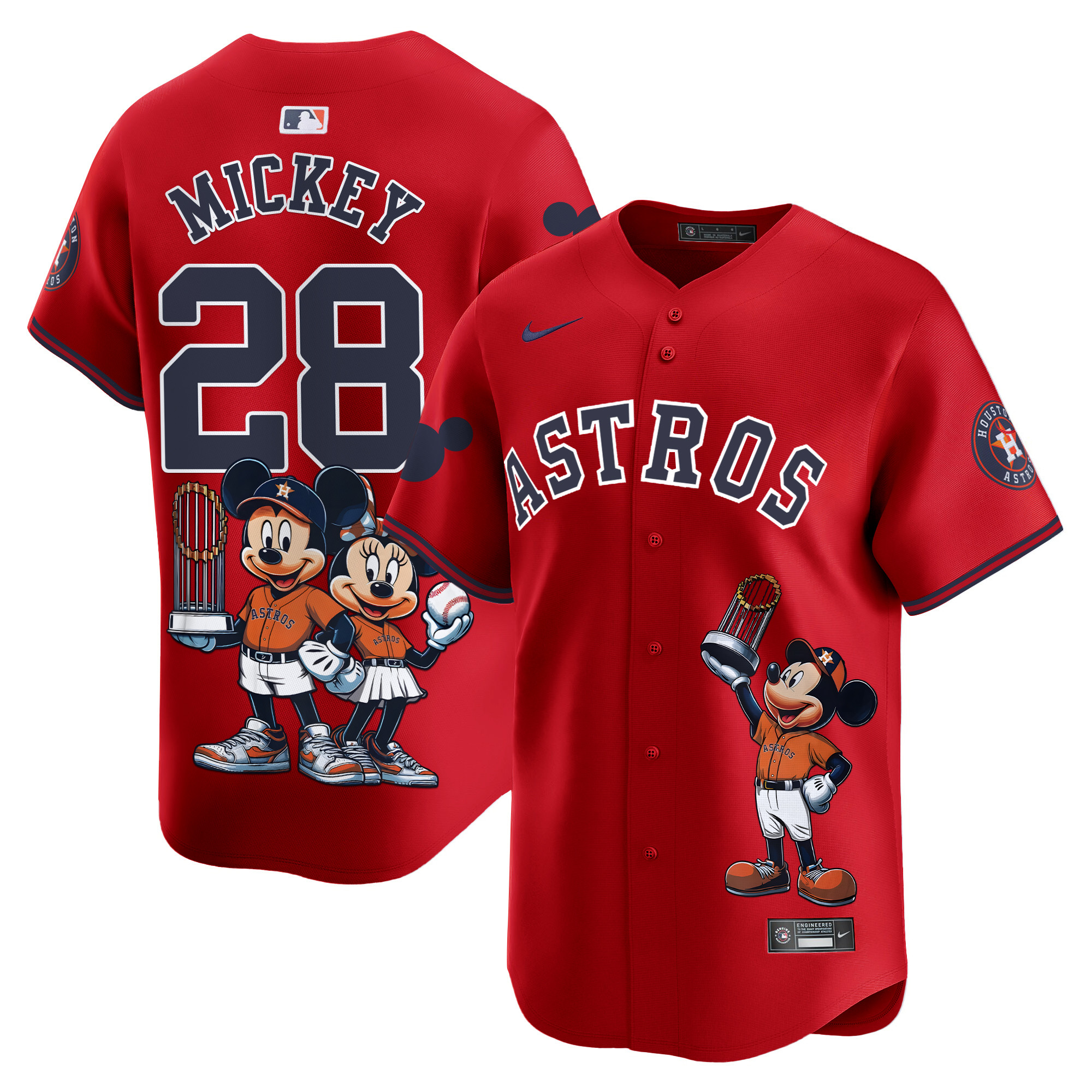 MickeyUnisex Houston Astros Mickey Houston Vapor Premier Limited Red Jersey - Printed