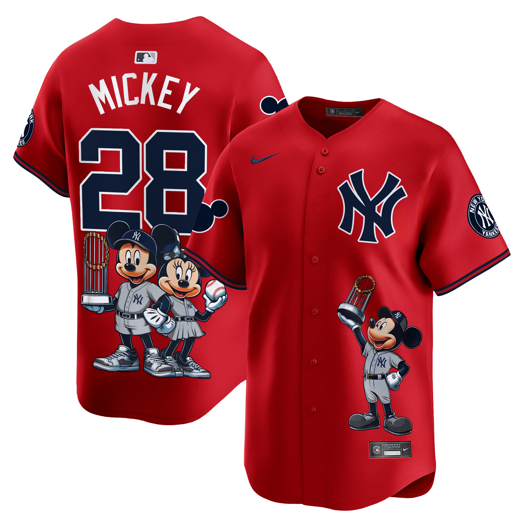 MickeyUnisex New York Yankees Mickey Vapor Premier Limited Red Jersey - Printed