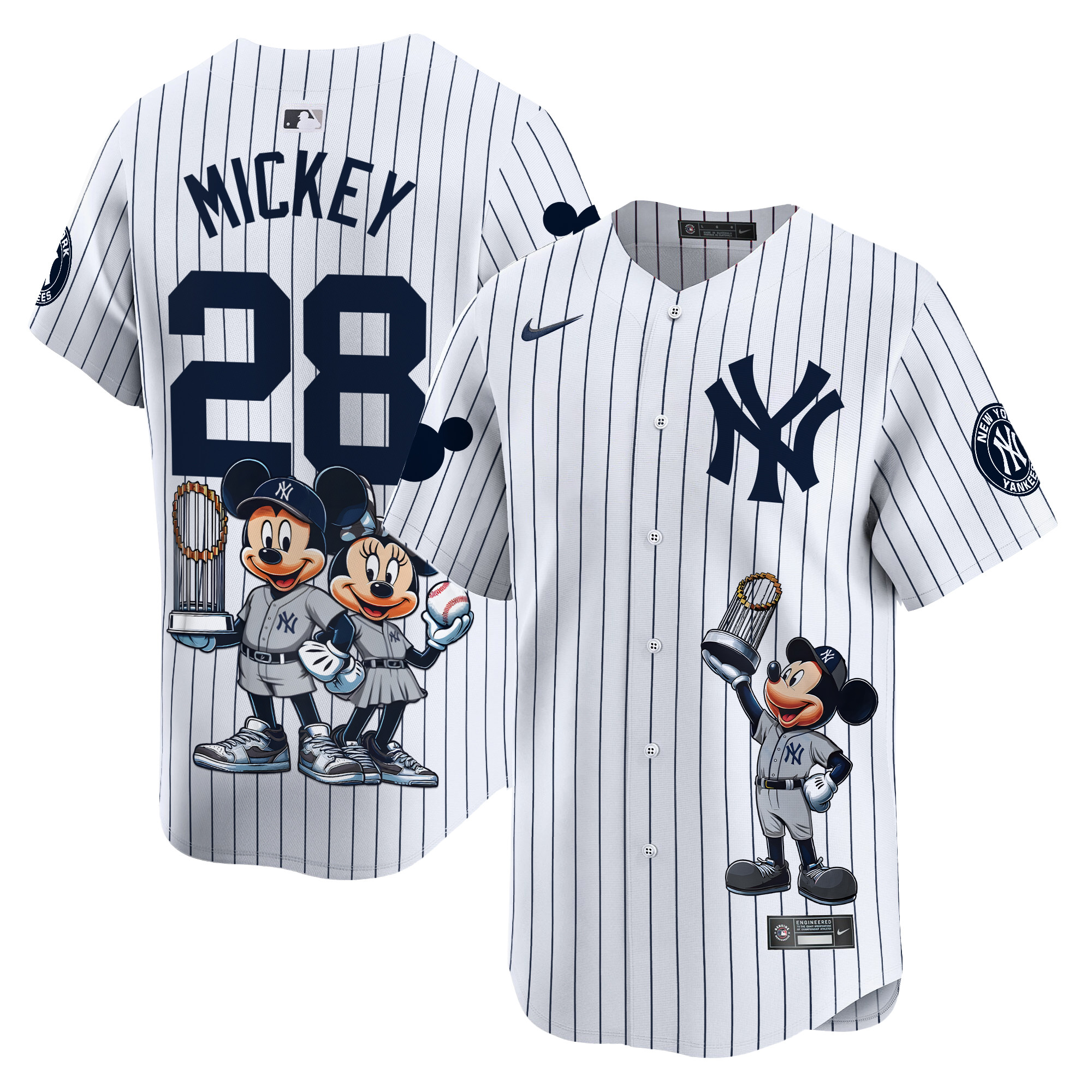 MickeyUnisex New York Yankees Mickey Vapor Premier Limited White Jersey - Printed