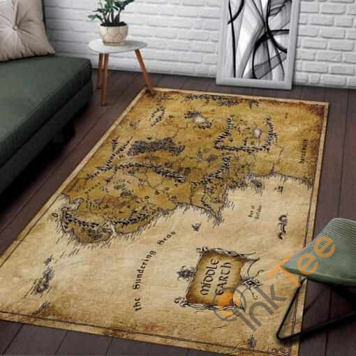 Middle Earth Map Area Rectangle Rug