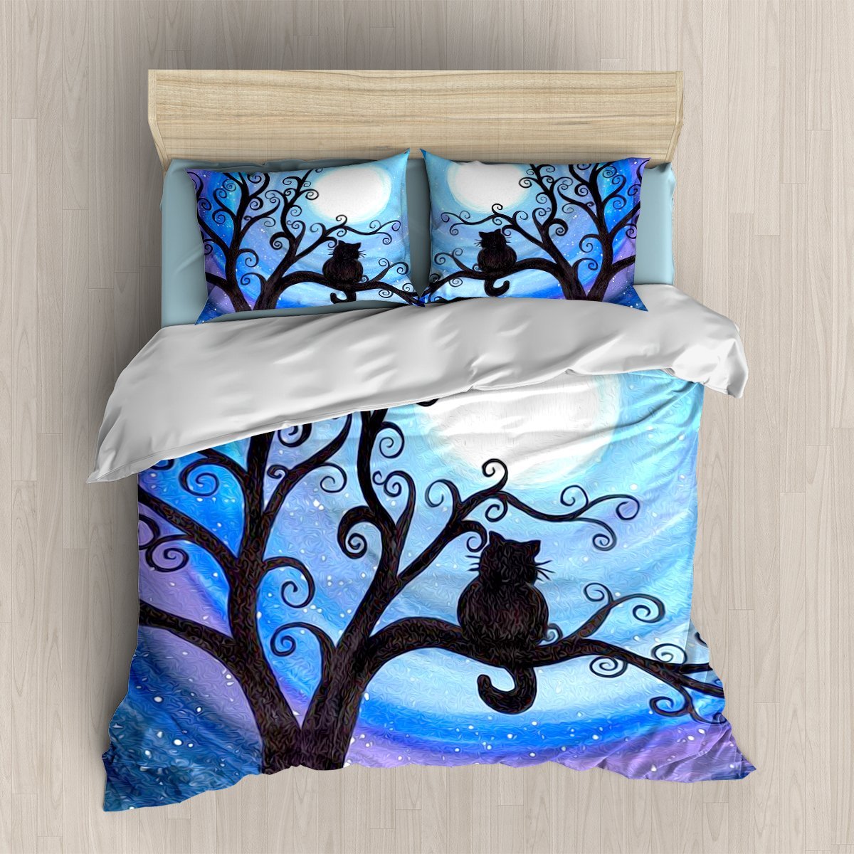 Midnight Cat 3D Customized Duvet Cover Bedding Set