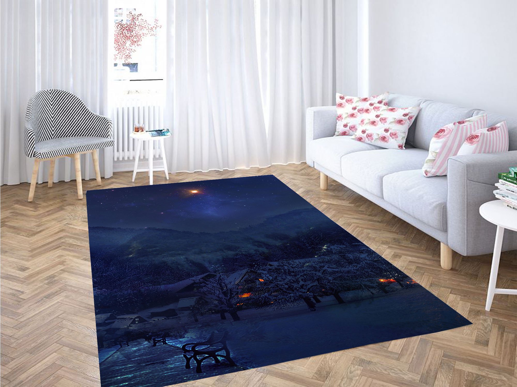 Midnight Iceland Carpet Rectangle Rug
