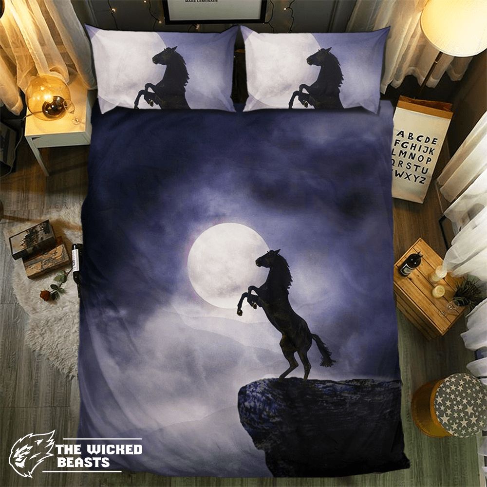 Midnight Mountains Horse 3D Customized Duvet Cover Bedding Set