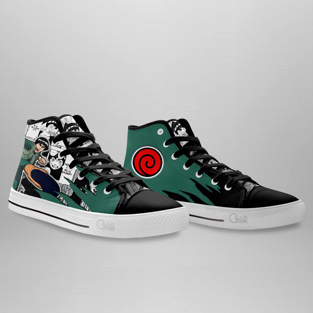 Might Guy High Top Shoes Custom Anime Sneakers Mix Manga