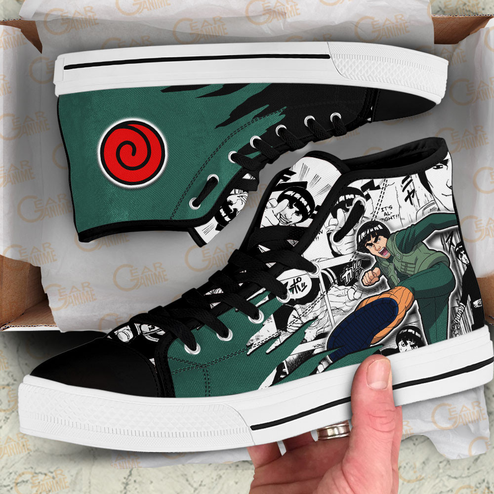 Might Guy High Top Shoes Custom Anime Sneakers Mix Manga