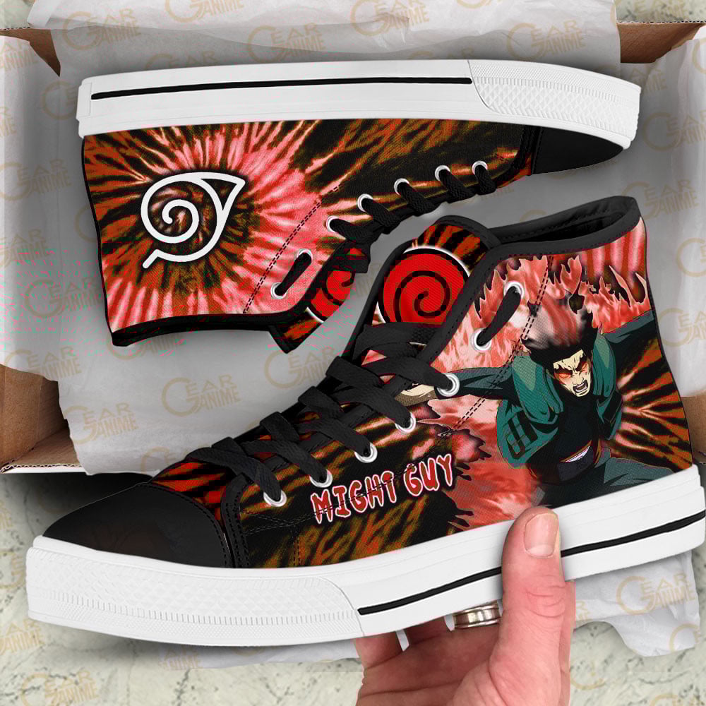 Might Guy High Top Shoes Custom NRT Sneakers Tie Dye Style