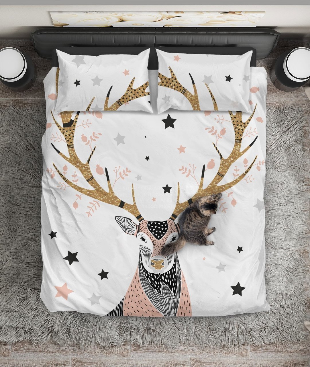 Mighty Elk With Tars Art Hop 3D Customized Duvet Cover Bedding Set