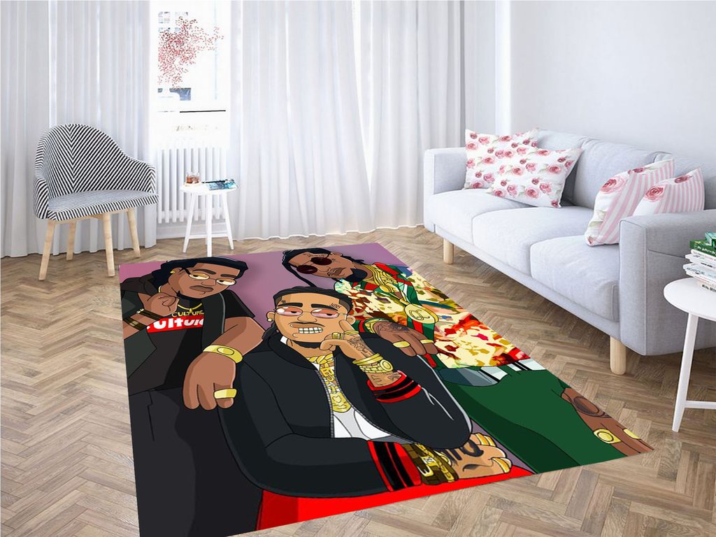 Migos X Family Guy Living Room Modern Carpet Rectangle Rug
