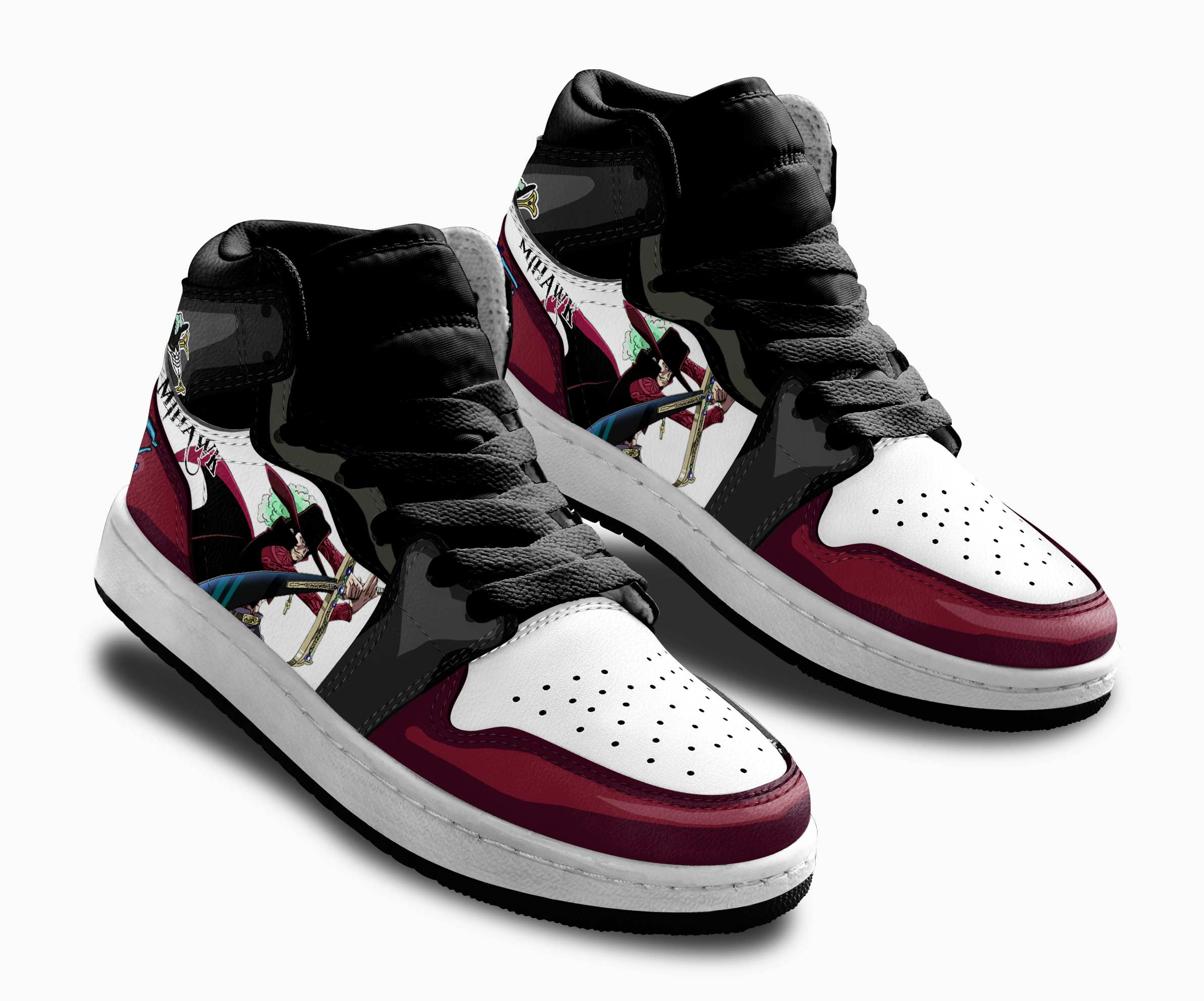 Mihawk Kids Sneakers Custom One Piece Anime Shoes For Kids