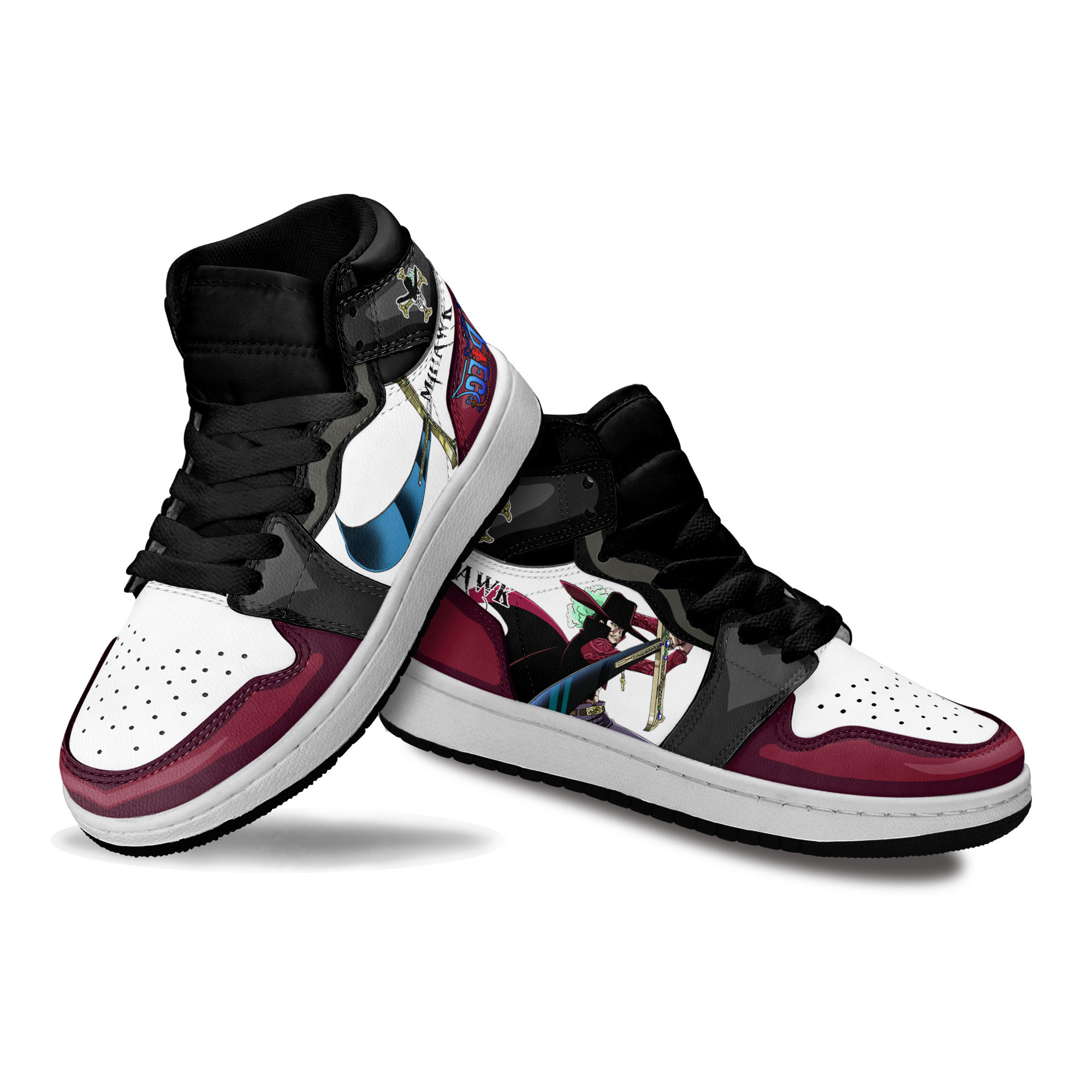Mihawk Kids Sneakers Custom One Piece Anime Shoes For Kids