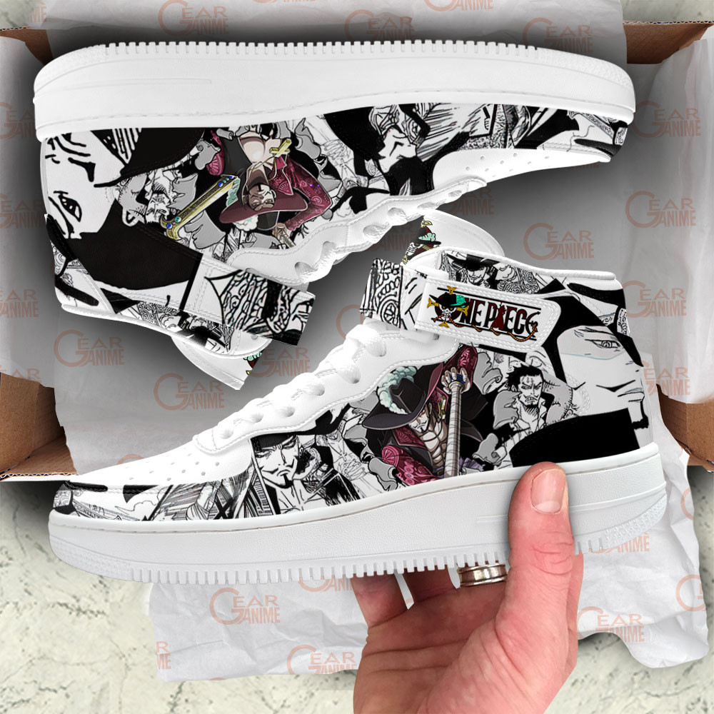 Mihawk Sneakers Air Mid One Piece Custom Anime Shoes Mix Manga