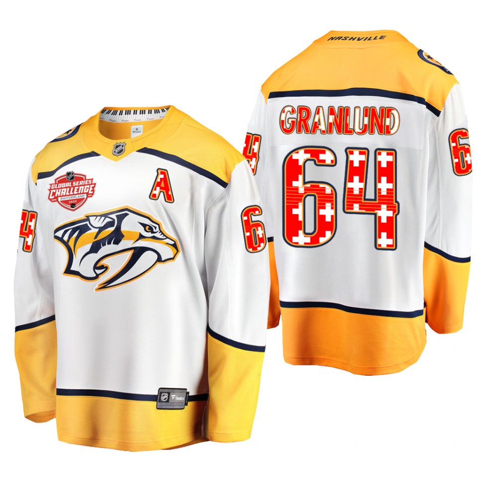 Mikael Granlund Nashville Predators 2022 NHL Global Series White Switzerland Challenge Jersey