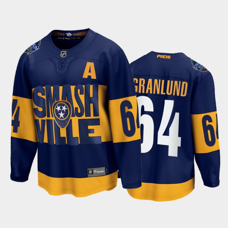 Mikael Granlund Nashville Predators 2022 Stadium Series Navy Fanatics Jersey